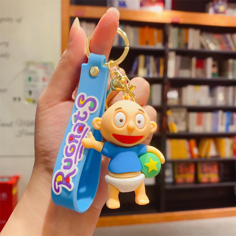Cartoon Naughty Soldier Silicone Keychain: Cute Doll Bag Pendant