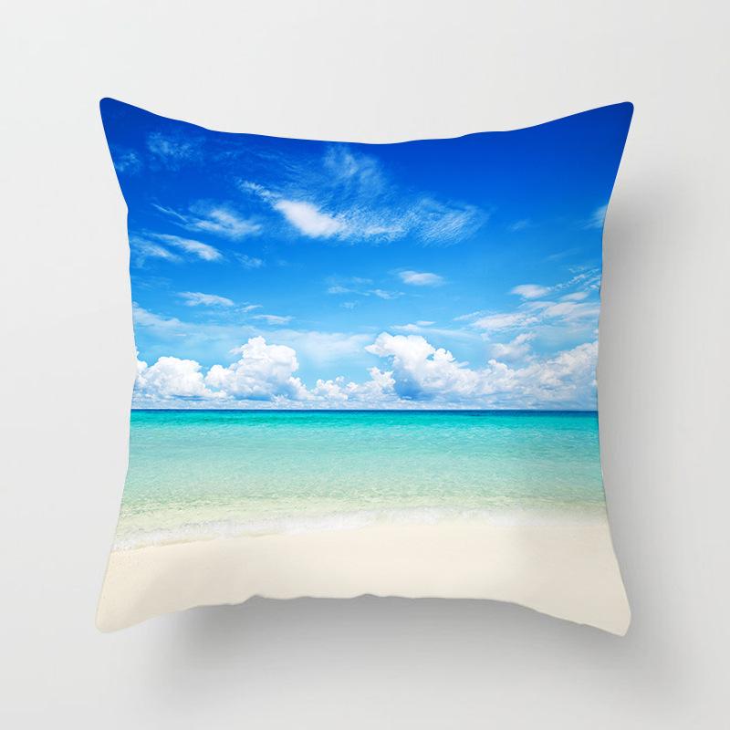 Summer Beach Shell Marine Pattern Pillowcase Home Sofa Pillowcase Cushion Cover