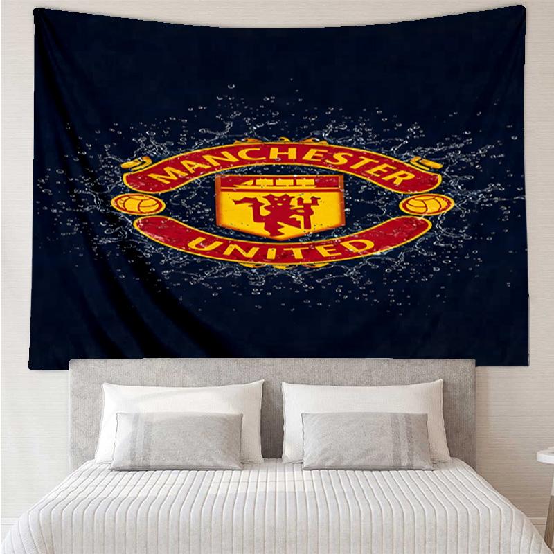 Manchester United Crest Printed Tapestry, for Bedroom,Livingroom, dormitory, Large Wall Decor, Fabric Decor Fan Birthday Gifts