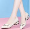 Fashion Low Heel Elegant Blue Normal Leather Casual Shoes for Women 2024 Ladies Summer Footwear Pointed Toe Spring Luxury Brand Young 39