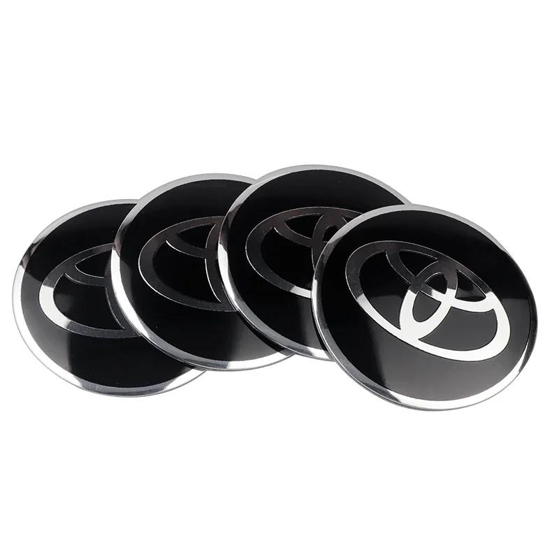 56MM 4Pcs Car Styling Aluminum Wheel Center Hub Caps Stickers For Toyota Rav4 Corolla Camry Aqua  Cross Yaris Auris TRD GR Sport FM1