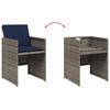 9 Piece Garden Dining Set with Cushions Gray Poly Rattan
