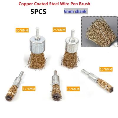 Wire Brushes Rotary Tool Hand Tools Stainless Steel Workshop 5Pcs/Set 6mm Shank