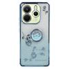 KADEM For Xiaomi Redmi Note 14 4G (163.25x76.55x8.16mm) Case Ring Kickstand TPU Flowers Phone Cover Gradient Glitter