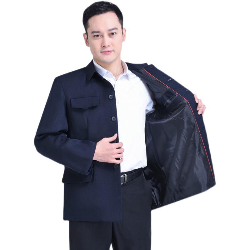 Men's Zhongshan Suit: Autumn/Winter Casual Wear for Middle-Aged and Elderly