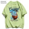 Pardise Beach Cocount Vacation Relax T Shirt Man AllNatch Basics TShirt Fashion Cotton Sportswear Unisex Summer Loose Clothing