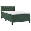 3131108 vidaXL Divan Bed and Mattress Dark Green 80x200 Cm Velvet