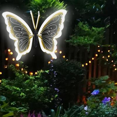 Butterfly Garden Lights Butterfly Outdoor Decorations Waterproof Moving Lantern Fluttering Realistic For Fence Pathway Porch