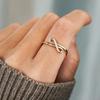 1Pc Butterfly Bow Ring with Simple Synthetic Zircon Single Ring, Stylish and Exquisite Accessories