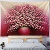 Charming Floral Tapestry  White Blossoms  Blue Background  Unique Wall Art for Home Decor Bedroom  Nature Lover Gift