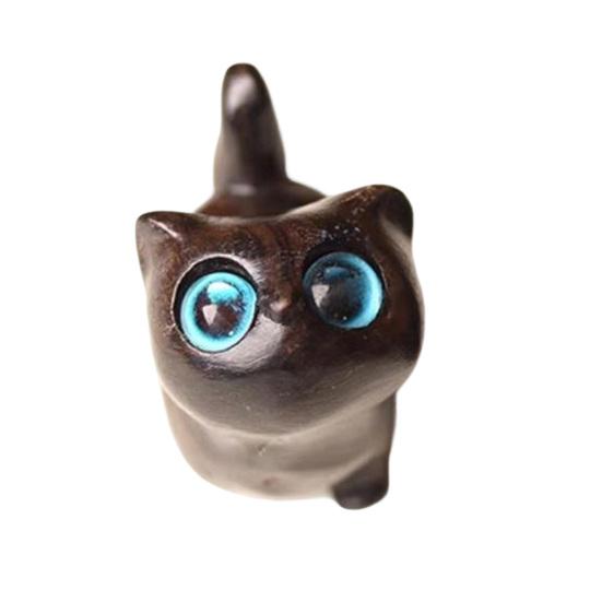 Sculptură Pisică Neagră Făcută Manual Sculptură Pisică Mică Desen Animat Figurină Pisică Rustic Mini Decor Casă Drăguț Cadou pentru Iubitorii de Pisici Colecționari