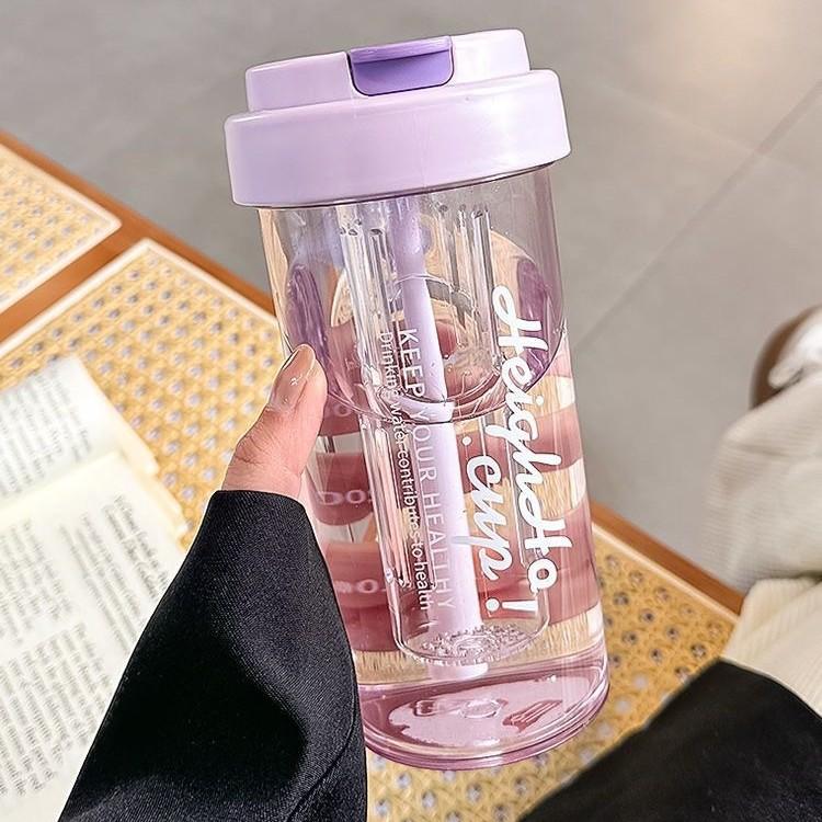 Water Cup Girls Plastic Cup Large Capacity Straw Cup