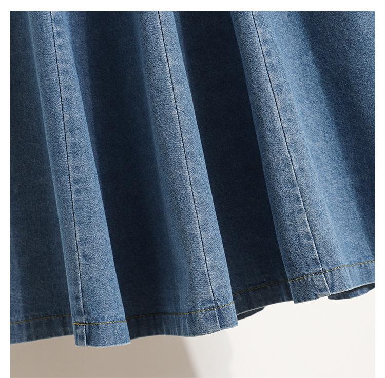 Damen Lockerer Jeansrock Frühling Koreanische Mode Mittellang Lässig Hohe Taille Rock