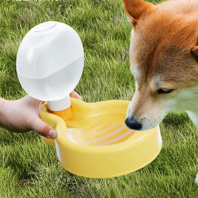 350 ml/500 ml Haustier-Wasserflasche, tragbarer, auslaufsicherer Hunde-Wasserspender mit Schüssel für Reisen, Wandern, Camping