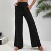 European & American Women's Solid Color Wide-Leg Floor-Length Pants for Spring/Summer 2025