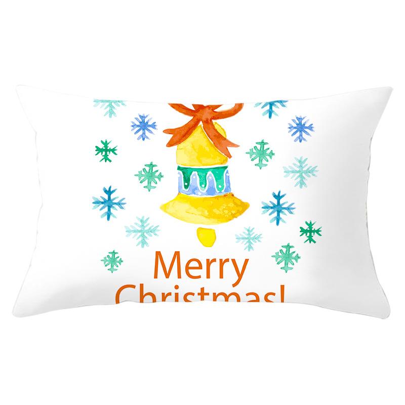 Simple Cartoon Print Series Christmas Waist Pillowcase Peach Skin Printed Pillowcase Home