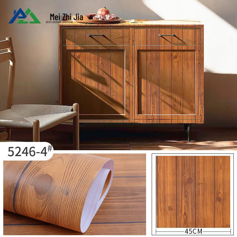 Self-Adhesive Imitation Wood Grain Wallpaper - Moisture-Proof Wall Decoration for Bedrooms