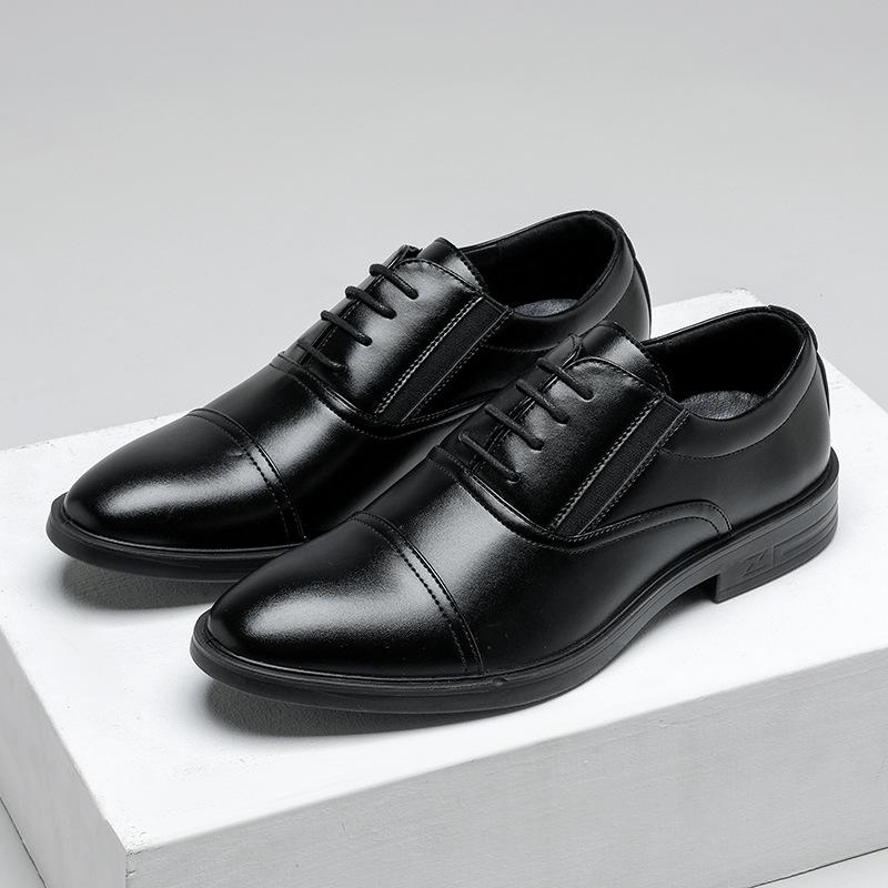 Sapatos Derby Masculinos da Moda Outono Estilo Britânico Sapatos Sociais Formais Sola Antiderrapante Oxfords Masculinos Design de Painel de Contraste