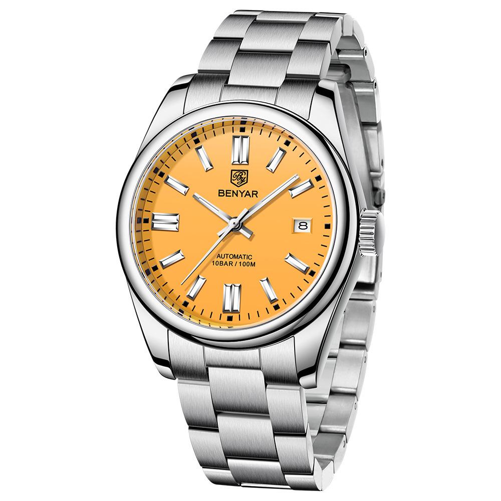 Benyar Watch Men'S Automatic Mechanical Watch Fashion Waterproof Luminous Steel Belt Men'S Watch 5185