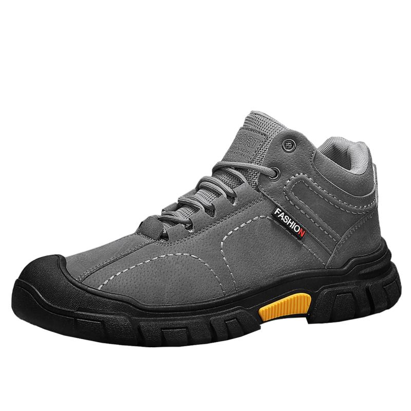 

Fashion Men s Shoes Four Seasons Non-slip Wear-resistant High-top Hiking Shoes Fashion British Casual Shoes Outdoor Tooling Shoes 39 серый
