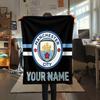 Custom Name Manchester City2 Flannel Blanket, High Quality Comfortable for All Seasons, Home Decor, Warmth and Comfort