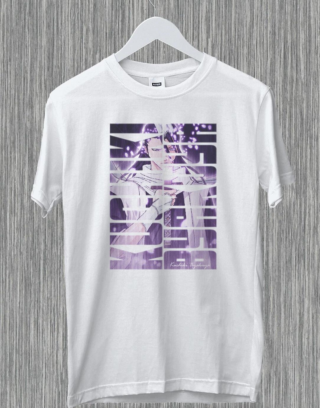 Kuchiki Byakuya Anime Manga Bleach Otaku Ichigo Bankai Funny Gift 100% Cotton T-shirt Mens Tees Top 3XL