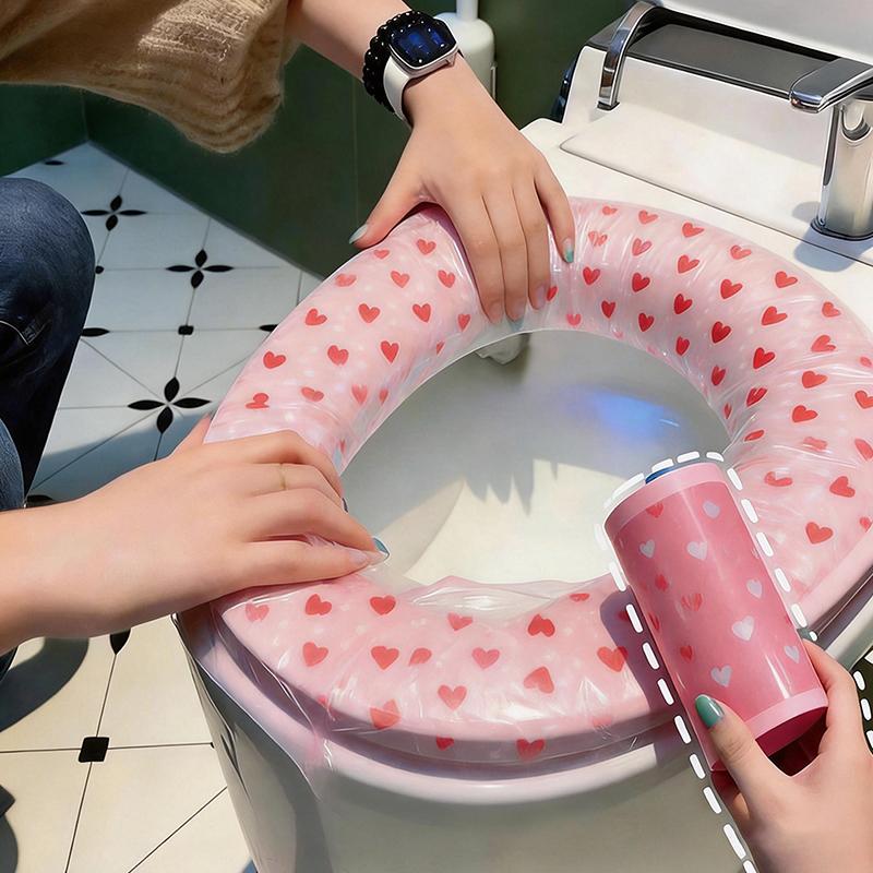 Disposable Protective Film Toilet Seat Covers Waterproof Easy Tearing Suitable For Dental, Bathroom, And El Applications