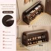 Solid Wood Shoe Entryway Thickly Padded Shoe Bench Anti-Collapse Hallway Breathable Storage Stools Living Room Changing Stool