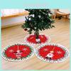 New Christmas Tree Skirt Festive Red And White Snowman Reindeer Design For Holiday Cheer