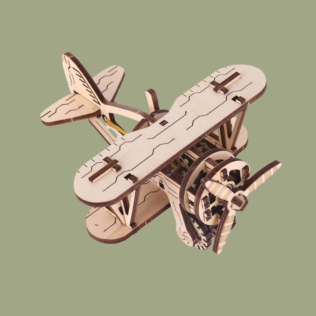 3D Puzzle Diy Wooden Toy Small Aircraft Assembly Model Adult Birthday Halloween Christmas Gift