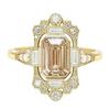 Trendy Zircon Champagne Diamond Ring - Classic Style for Women