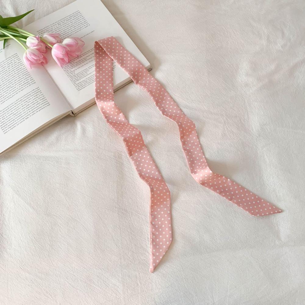 Bow Ties Long Silk Scarf Printed Long Ribbon Scarves Plaid Scarf Collocation Clothing Accessories