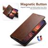 Plain Leather Card Holder Case for iPhone 18 Pro Max 17 Air 17E 16E 16 Pro 15 14 13 12 Mini 11 Magnetic Button Wallet Flip Cover