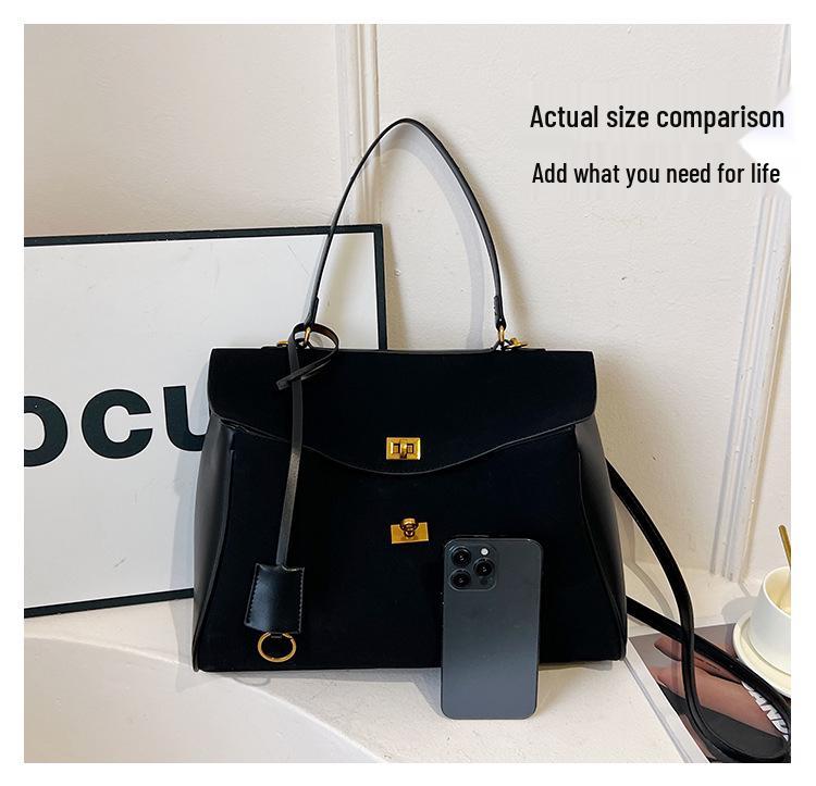 Geantă de mână tote crossbody de damă 2025 Retro cu suprafață din piele întoarsă toamnă/iarnă