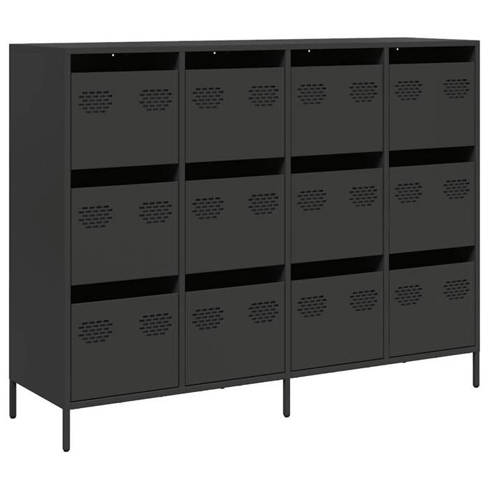 VidaXL Black Buffet 135x39x103.5 Cm Cold-Rolled Steel, Storage Cabinet, Kitchen Storage Cabinet, Cabinet 3307173