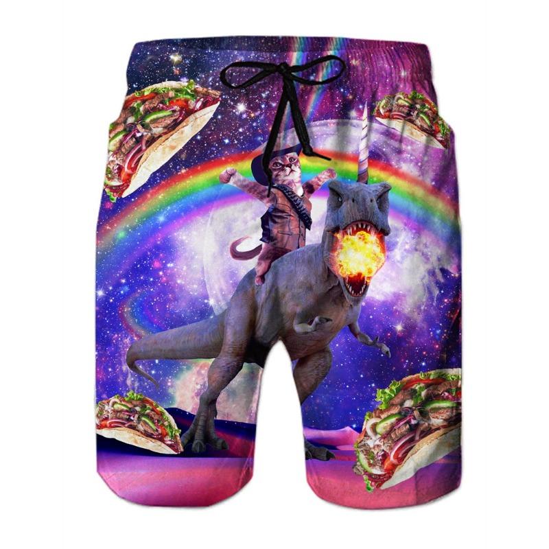 Summer Men's Lightweight Breathable 3D Printed Beach Shorts Summer Casual Swimwear for Outdoor Activities