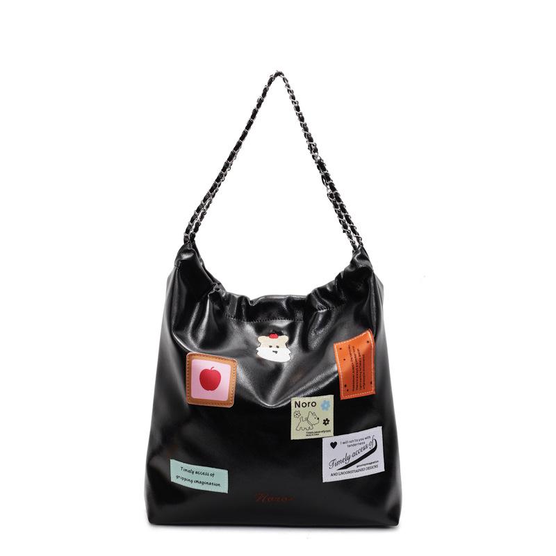 

Сумка большой вместимости Женская новая модная на плечо, сумка-мессенджер, сумка-тоут для поездок чёрный