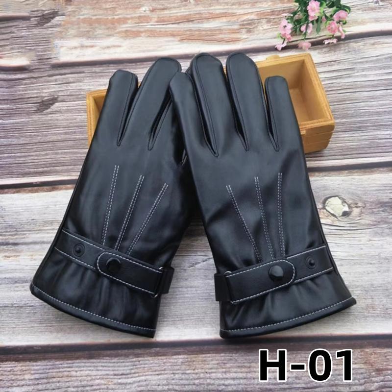 

Winter Cycling PU Leather Gloves Outdoor Men Women Motorcycle Waterproof Warm Thick Riding Electric Car Warm Non-Slip Gloves