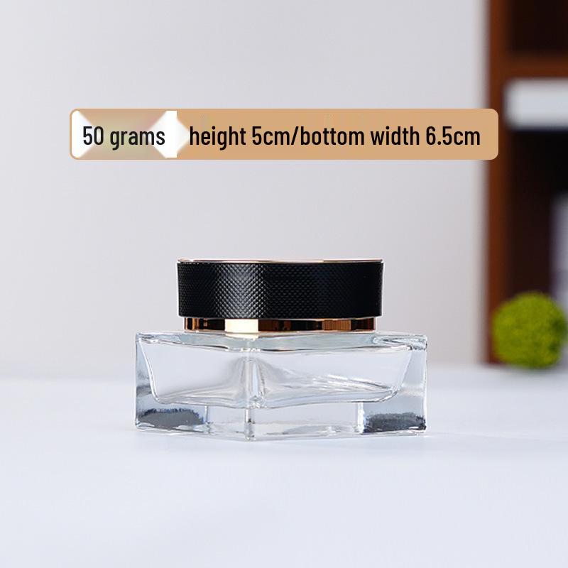 Press-Type Square Glass Skincare Bottle Set - Refillable for Lotion & Travel