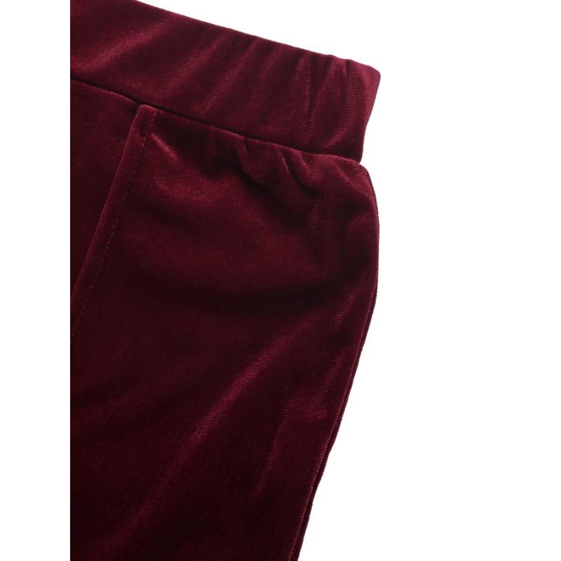 YYFS Women's Fashion Casual Solid Color Print High Waist Trousers Pants & Capris