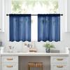 2 Stück Transparente Kurze Küchenvorhänge mit Stangentasche Raumteiler Halb-Verdunkelnde Fenster-Abschlüsse für Badezimmer Schlafzimmer Rideaux Chambre