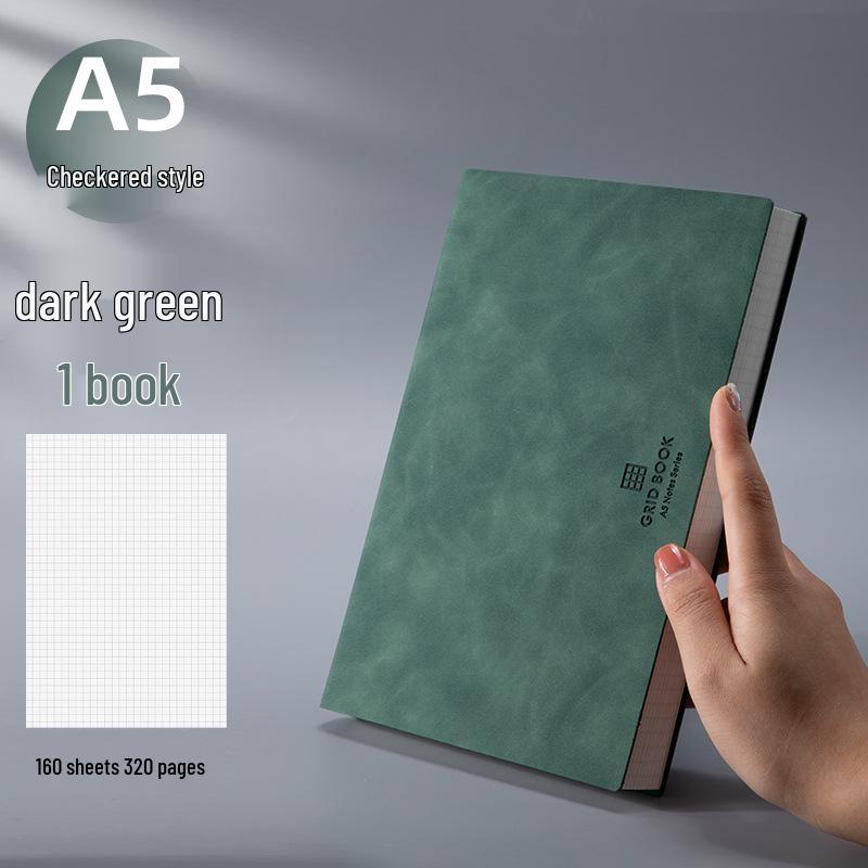 Hand-Painted Grid Notebook: Stylish A5/B5 for College Students with Thick Pages, A4 Journal