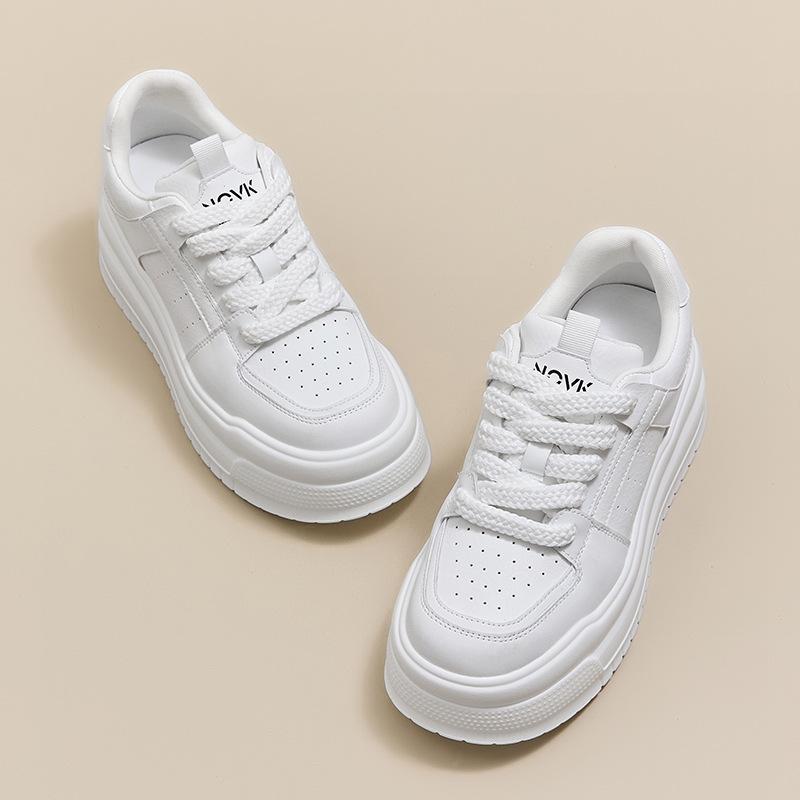 Fashion Thick-soled Inner Height-increasing Board Shoes Women's New Versatile Student Casual Tide White Shoes Single Shoes