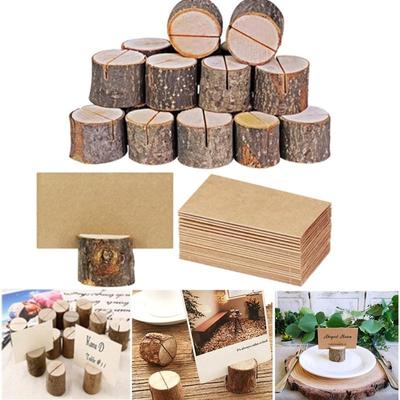 20 Wood Pile Name Place Card Holders Photo Clip Home Wedding Party Table DecorMöbel & Wohnen, Feste & Besondere Anlässe, Party- & Eventdekoration!