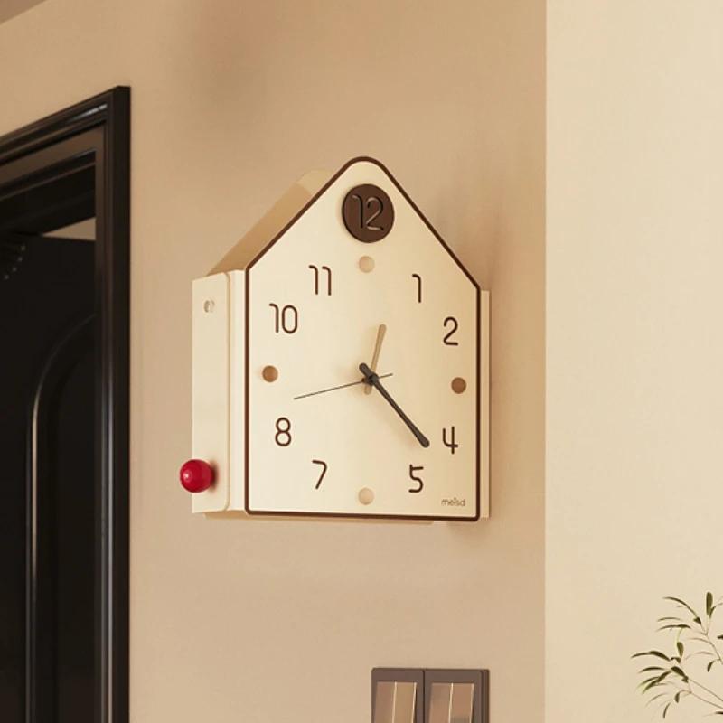 

Modern Wall Clock Living Room Double Sided Silent Wall Clock Creative Bedroom Clocks Aesthetic Elegant Clocks Home Decoration 25X33.5CM