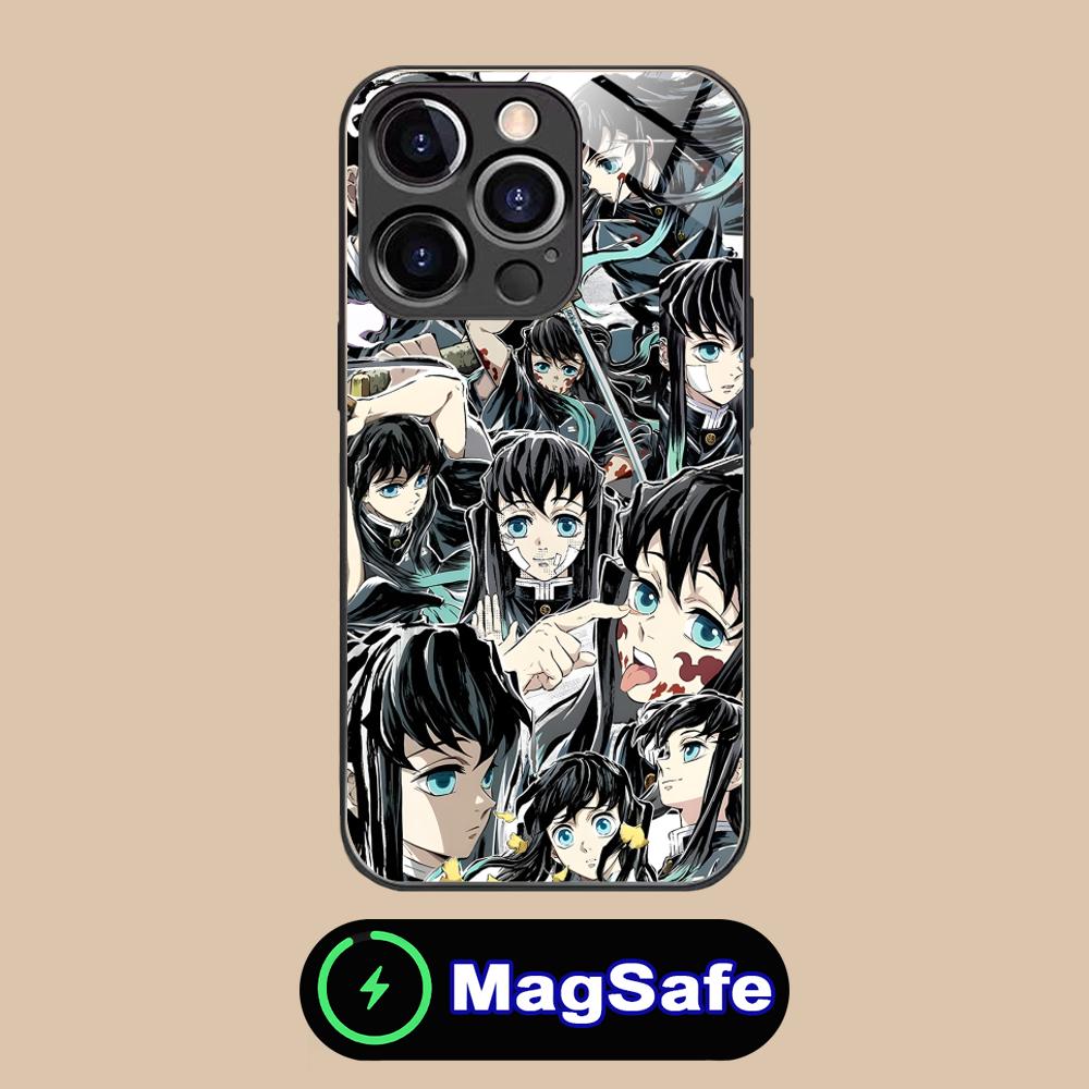 

Demon Slayer Muichiro Phone Case for iPhone 16 15 14 13 12 11 Pro Max Plus Mini MagSafe Glass Colour Printing Cover Smartphone iPhone 11 Pro Max