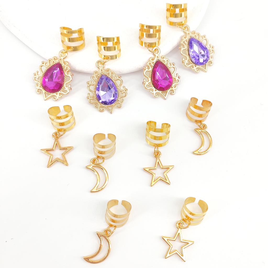 Braided Hair Extensions, Antique Style, Stars, Pendants, Alloy Braided Hair Accessories, Accessories, One Pack of 10