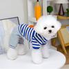 Casual Striped Pet Four-Legged Clothes Autumn/Winter Bichon Frise Warm Clothing Teddy Letter Embroidered Bib Trousers