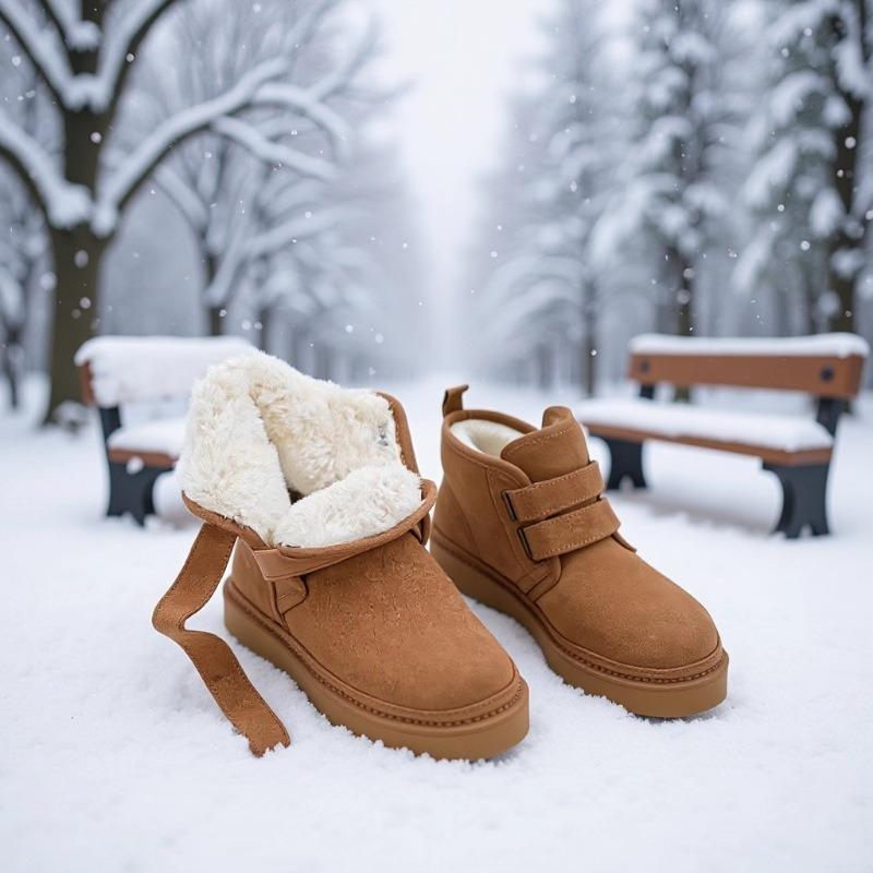 3355 Autumn and Winter Snow Boots for Men and Women Couples Thick-soled Heightening Martin Boots Piled and Thickened Large Cotton Shoes
