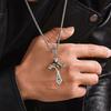 Crown Cross Necklace,Copper Pendant Necklace with Titanium Steel Chain 1-5pcs